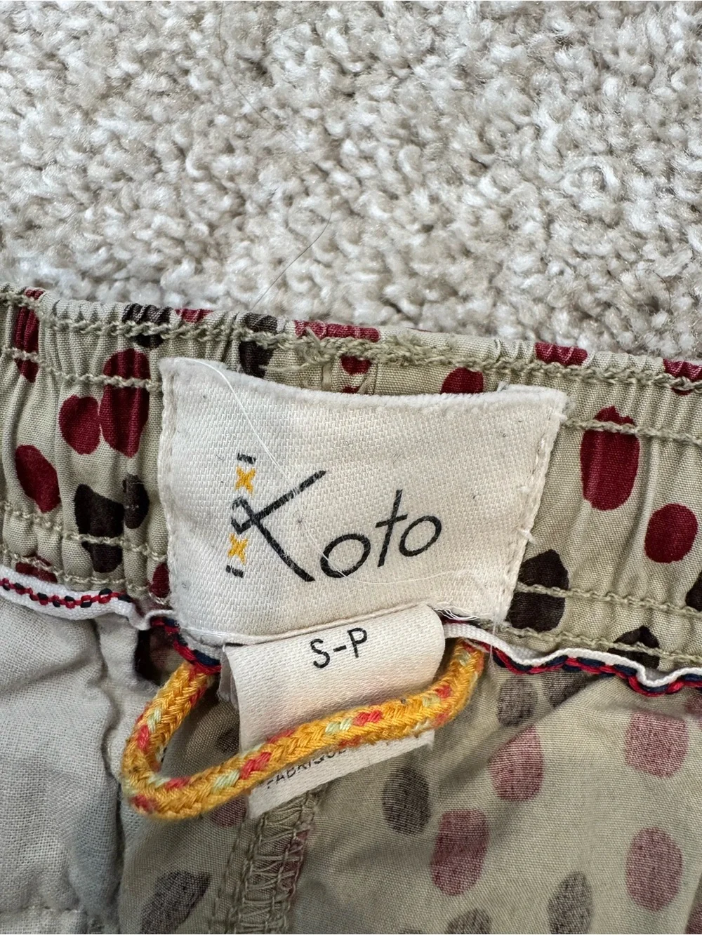 Koto Men's Beige Dot-Print Hybrid Shorts with Red & Black Accents